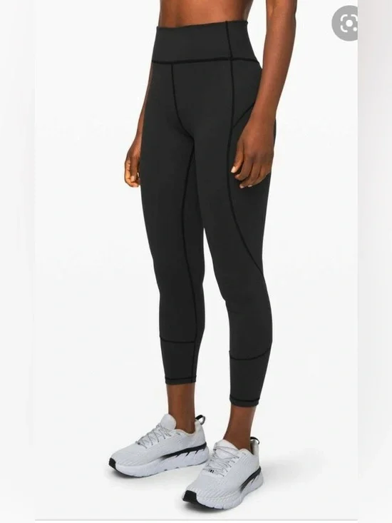 Lululemon In Movement Tight 25” Everlux Black Leggings Size 8 Ankle Length - Picture 4 of 16